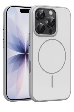 LRZ02 Apple iPhone 16 Pro Max Neva Magsafe Kapak - Gri&hellip;