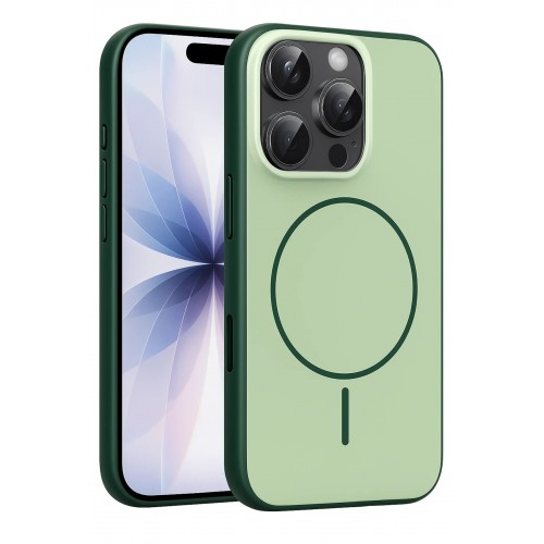 LRZ02 Apple iPhone 16 Pro Max Neva Magsafe Kapak - Koyu Yeşil