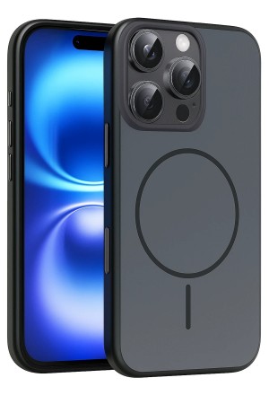 LRZ02 Apple iPhone 16 Pro Max Neva Magsafe Kapak - Siyah&hellip;