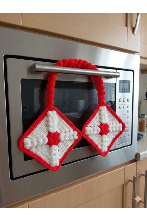 El Yapımı Dekoratif Mutfak Tutacak (Kırmızı-Beyaz)… El Yapımı Dekoratif Mutfak Tutacak (Kırmızı-Beyaz)…