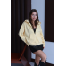 3 iplik şardonlu kapşonlu hoodie frm sarı p510437