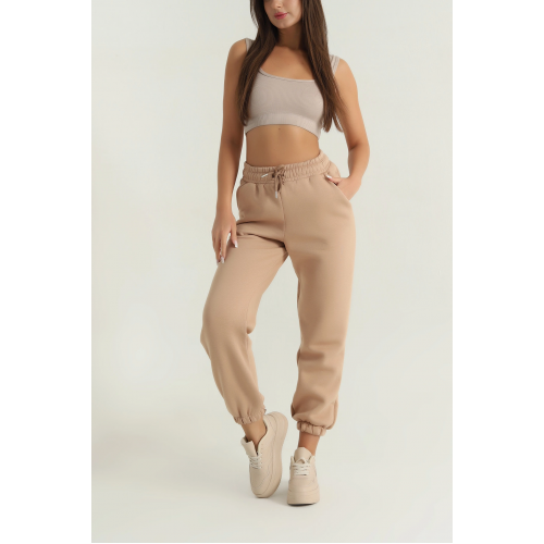 3 iplik şardonlu paça lastikli eşofman bisküvi