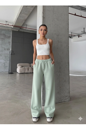 3 iplik şardonlu oversize eşofman mint yeşili&hellip;