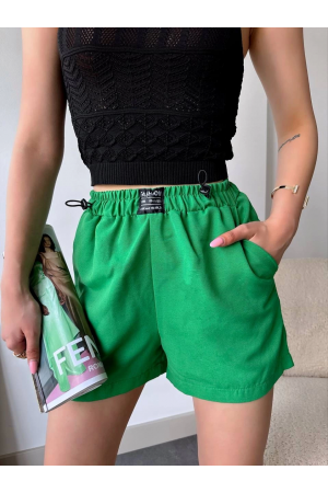 Armalı keten şort yeşil s251003&hellip;