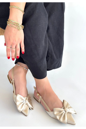 Cenya Bej Saten Babet Ayakkabı&hellip;