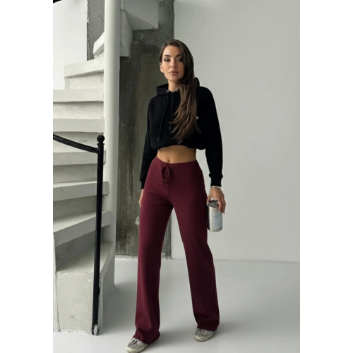 Fit comfort bej salaş pantolon bordo