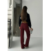 Fit comfort bej salaş pantolon bordo