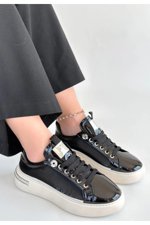 Hley Siyah Rugan Paraşüt Detaylı Bağcıklı Spor Ayakkabı&hellip;