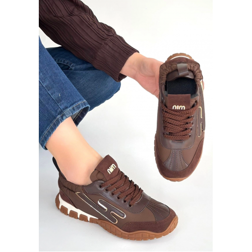 Huer Kahverengi Nubuk Bağcıklı Spor Ayakkabı