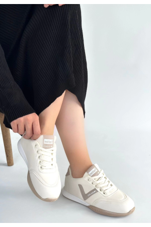 Jowen Bej Cilt Vizon Detaylı Bağcıklı Spor Ayakkabı&hellip;