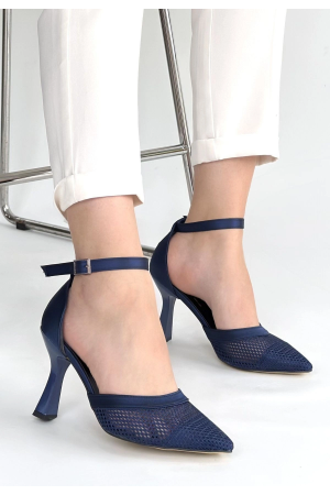 Keny Lacivert Saten Topuklu Ayakkabı&hellip;