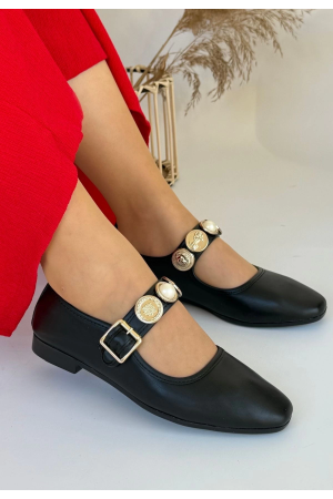 Koope Siyah Cilt Babet Ayakkabı&hellip;