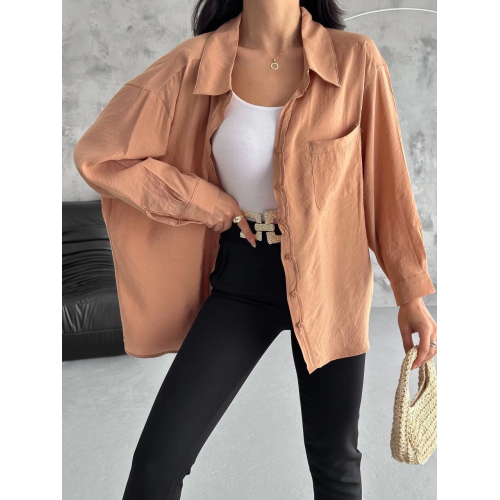 Modal oversize cepli gömlek