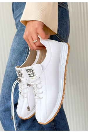 Monya Beyaz Cilt Bağcıklı Spor Ayakkabı&hellip;