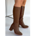 Morena Vizon Cilt BejTopuklu Çizme Morena Vizon Cilt BejTopuklu Çizme