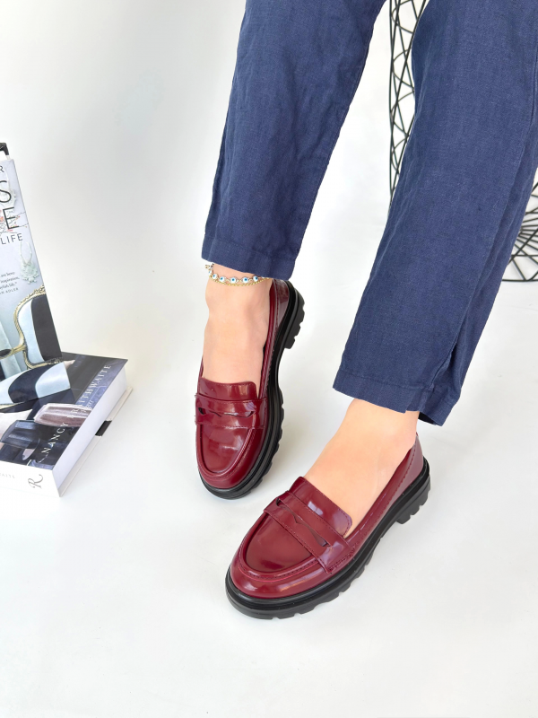 Narli Bordo Rugan Oxford Ayakkabı&hellip;