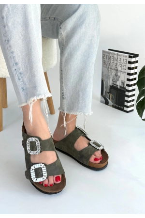 Nool Yeşil Nubuk Terlik&hellip;