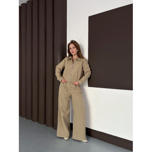 Trenç takım alt üst haki ons