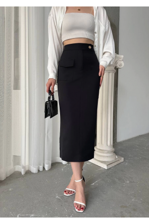 Uzun düğmeli etek&hellip;