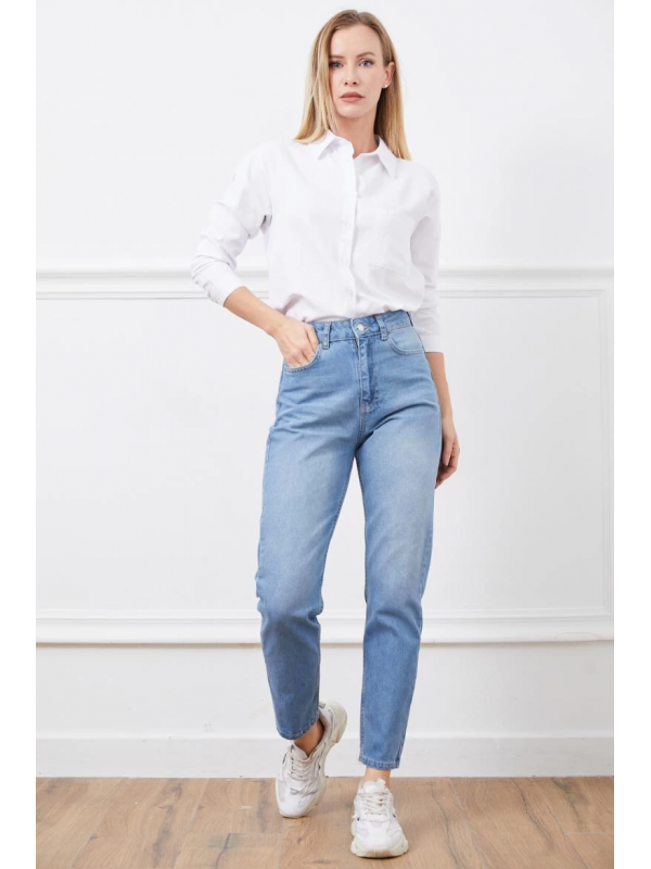 Yüksek bel mom jean pantolon&hellip;