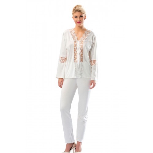 Ekru Penye Pijama Takımı