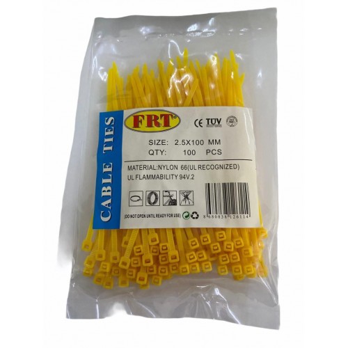 FRT Sarı 2,5x100 Kablo Bağı FRT Sarı 2,5x100 Kablo Bağı