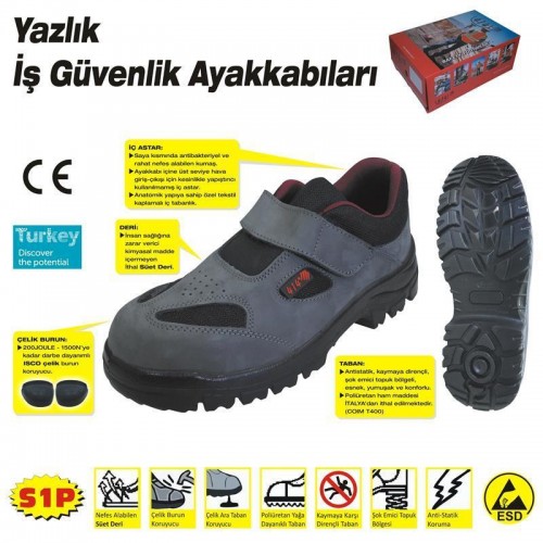414 YAZLIK S1 45 No Çelik Blu Ayakkabı