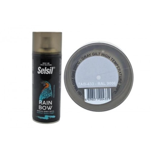 Rainbow Akrilik Sprey Boya 200 Derece Isıya Dalı Yaldız Gri
