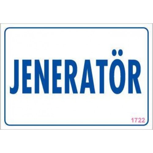 Jeneratör Uyarı Levhası 17,5x25 KOD:1722
