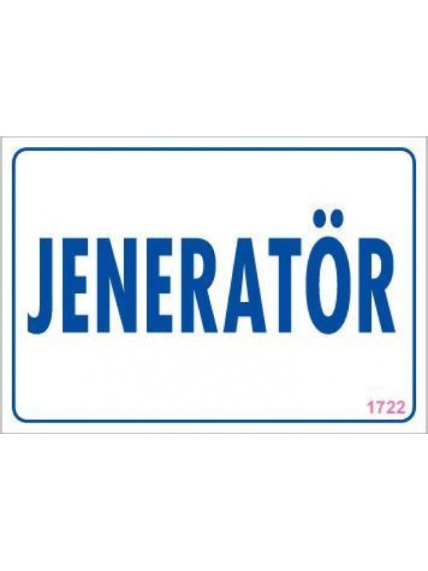 Jeneratör Uyarı Levhası 17,5x25 KOD:1722&hellip;