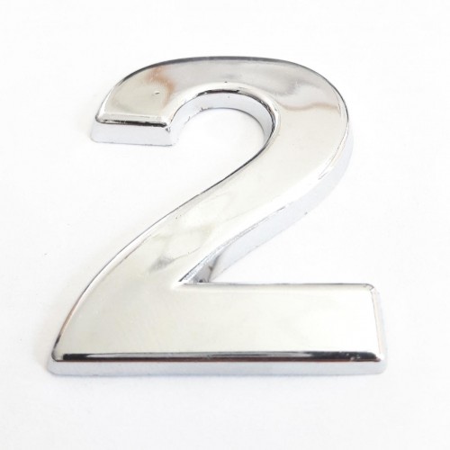 Cemax 2 Rakamı 3,75 cm Krom Yapışkanlı Cemax 2 Rakamı 3,75 cm Krom Yapışkanlı