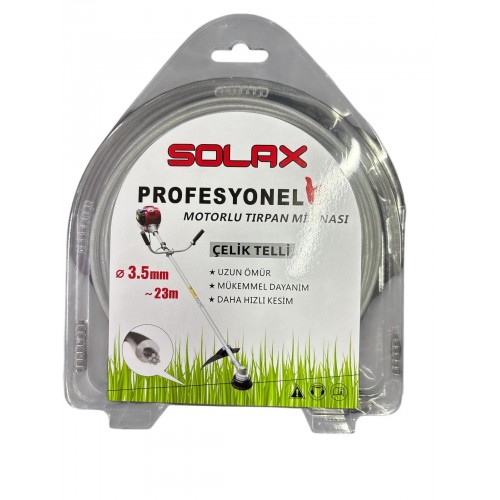 Solax Çelik Telli Tırpan Misinası 3,5 mm 23 Metre Solax Çelik Telli Tırpan Misinası 3,5 mm 23 Metre