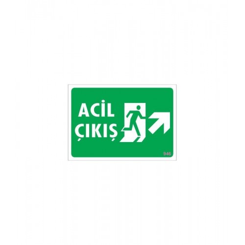 Acil Çıkış Uyarı Levhası 17,5x25 KOD: 946