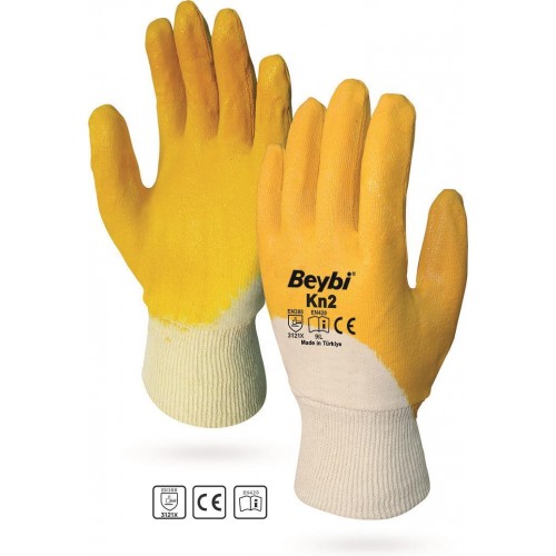 KN2 No:9 Sarı Nitril Pamuk Eldiven