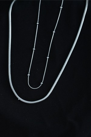 Paslanmaz Çelik Snake ve Dorika Model Kombin Kolye&hellip;