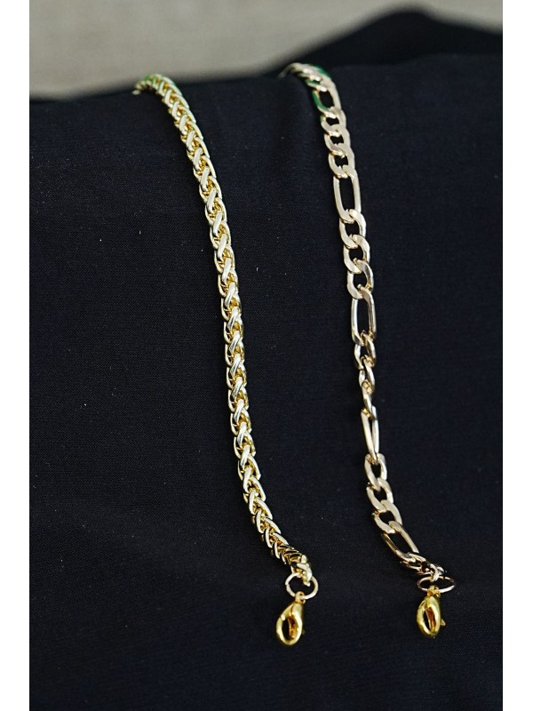 Kombin Bileklik Gold Renk Şavin ve Burgu Model&hellip;