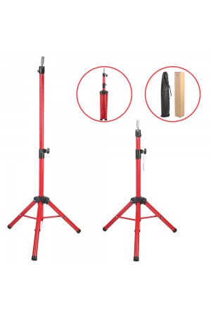 Kuaför Eğitim Mankeni İçin Metal Tripod / Kırmızı + Taşıma Çanta&hellip;