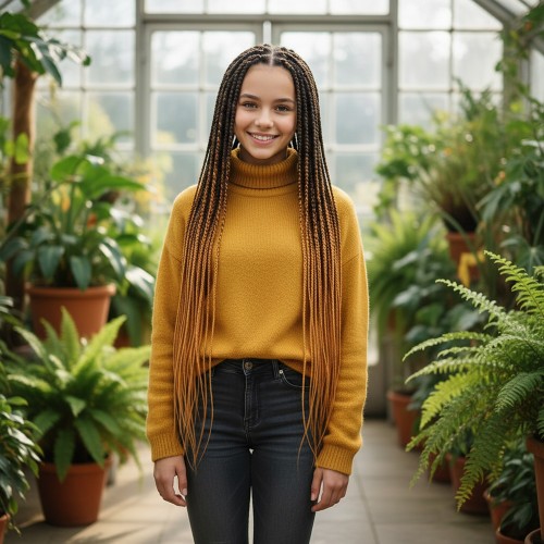 Afrika Örgüsü Ve Rasta İçin Sentetik Ombreli Saç / Siyah / Hardal Sarı