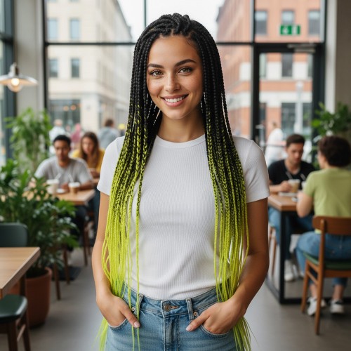 Afrika Örgüsü Ve Rasta İçin Sen Ombreli / Siyah / Neon Sarı Afrika Örgüsü Ve Rasta İçin Sen Ombreli / Siyah / Neon Sarı