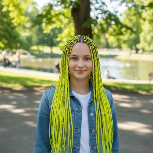 Afrika Örgüsü Ve Rasta İçin Sen  / Neon Sarı