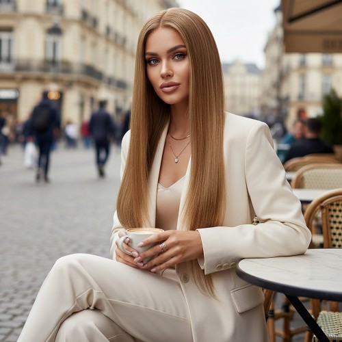 Düz Front Lace Gerçek Tül Peruk / Balköpüğü / 70/75cm