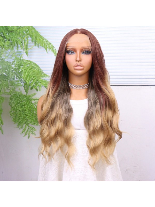 Bakır Kumral Balköpüğü Ombreli Fiber Sentetik Tül Peruk&hellip;