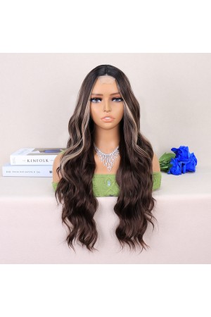 Kumral Balköpüğü Işıltılı Dalgalı Uzun Tül Peruk&hellip;