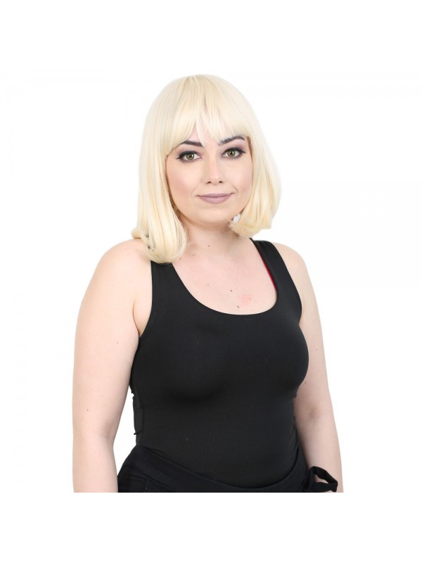 Kısa Küt Perçemli Fiber Sen Peruk / Platin&hellip;