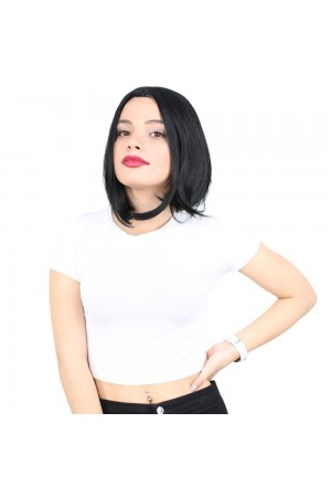 Fiber Sentetik Peruk Perçemsiz Kısa Düz / Siyah&hellip;