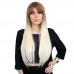 Fiber Sen Uzun Düz Kahküllü Peruk / Kumral / Platin Ombreli