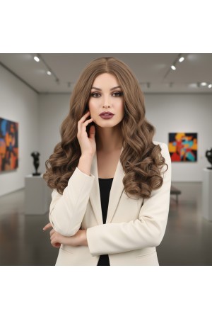 Dalgalı Perçemsiz Uzun Fiber Sentetik Peruk / Bebek Kumralı&hellip;