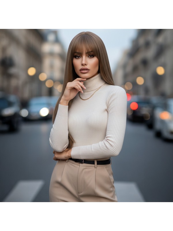 Düz Perçemli Uzun Fiber Sentetik Peruk / Bebek Kumralı&hellip;