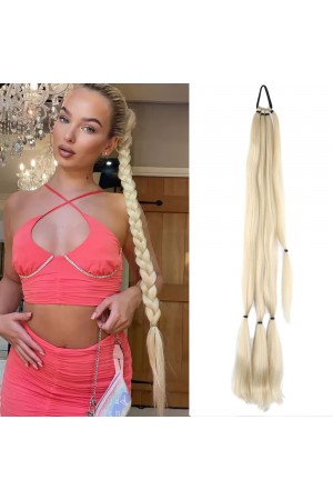 Üçlü Örgü Tokalı At Kuyruğu / Platin&hellip;