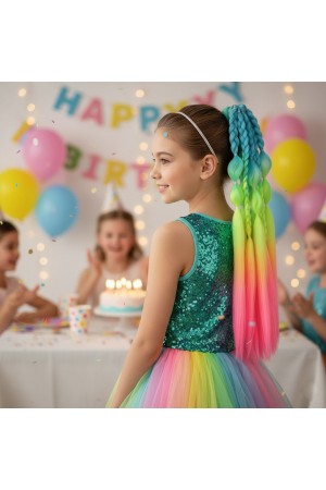 Bn ve Düz Salaş Örgülü Lastikli At Kuyruğu / ACM11&hellip;